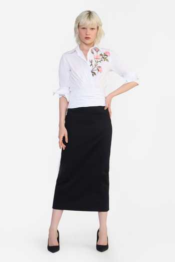 Gauri & Nainika Rose Embroidered Draped Shirt