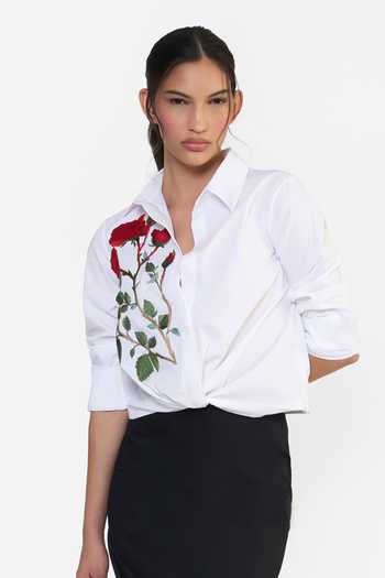 Gauri & Nainika Thread Embroidered Knotted Shirt