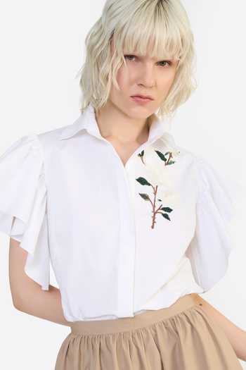 Gauri & Nainika Embroidered Ruffle Shirt
