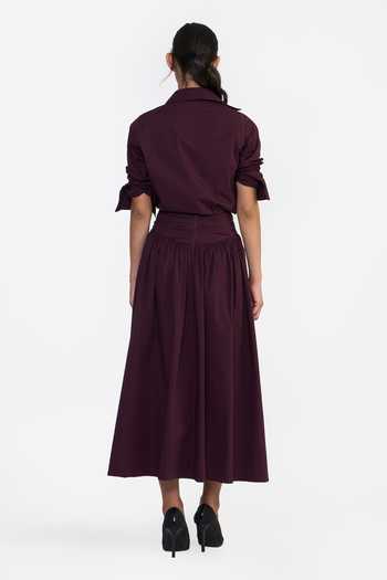Gauri & Nainika Draped Midi Cotton Skirt