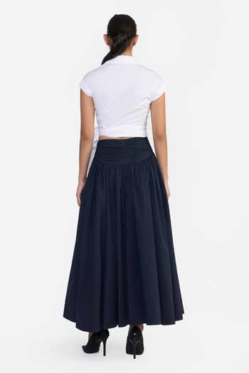 Gauri & Nainika Cotton Draped Midi Skirt