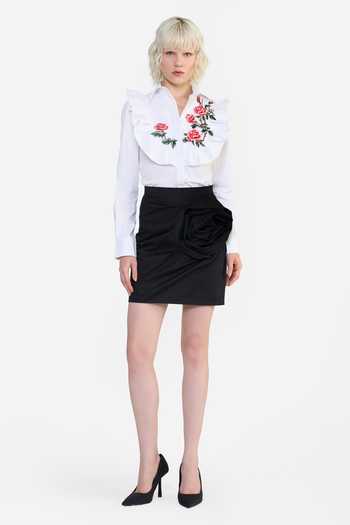 Gauri & Nainika Rosette Draped Mini Skirt