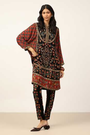 Ritu Kumar Black Rust Albina Kurta With Pant