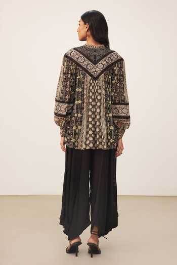 Ritu Kumar Black Zunairaa Full Sleeves Top 