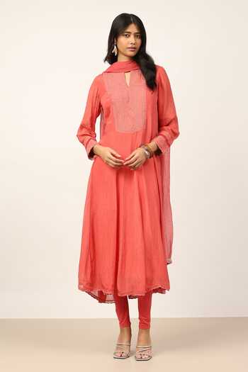 Ritu Kumar Pink Leena Kurta Leggings Set