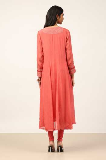 Ritu Kumar Pink Leena Kurta Leggings Set