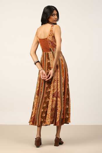 Ritu Kumar Brown Pitchhpatch Long Dress