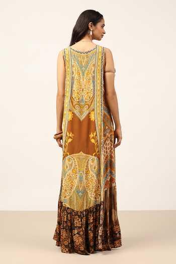 Ritu Kumar Yellow Pitchhpatch Long Dress