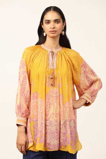 Ritu Kumar Yellow Lisaa Top With Inner