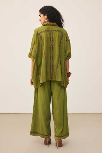 Ritu Kumar Green Anagh Shirt With Palazzo
