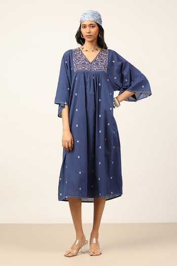 Ritu Kumar Blue Meander Long Dress