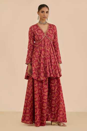 Ritu Kumar Floral Print Kurta Sharara Set