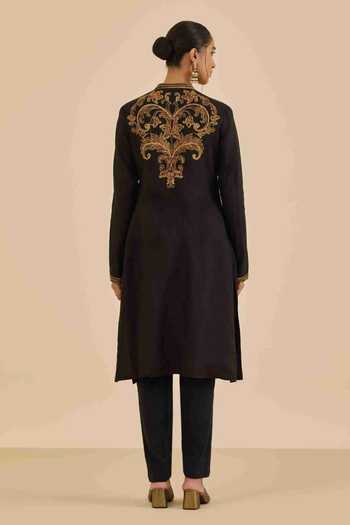 Ritu Kumar Black Full Sleeve Kurta With Pant