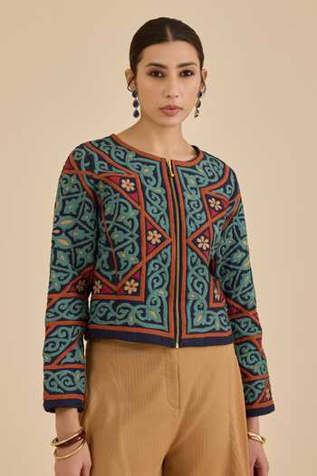 Ritu Kumar Blue Meera Quilted Jacket