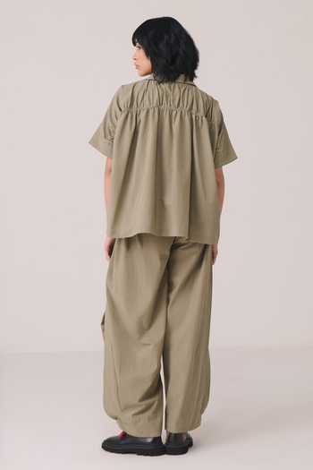 Shop_Chillosophy_Beige Satin, Polyester Zumi Side Cut Pant _Online_at_Aza_Fashions