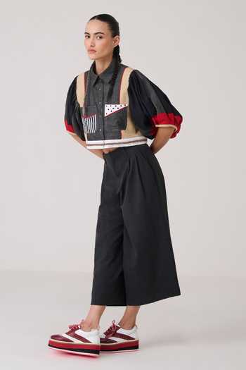Chillosophy Black Denim, Tencel Hana Wide Leg Trouser Online at Aza Fashions Chillosophy_Black Denim, Tencel Hana Wide Leg Trouser _Online_at_Aza_Fashions