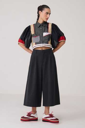 Buy Chillosophy Black Denim, Tencel Hana Wide Leg Trouser Online at Aza Fashions Buy_Chillosophy_Black Denim, Tencel Hana Wide Leg Trouser _Online_at_Aza_Fashions