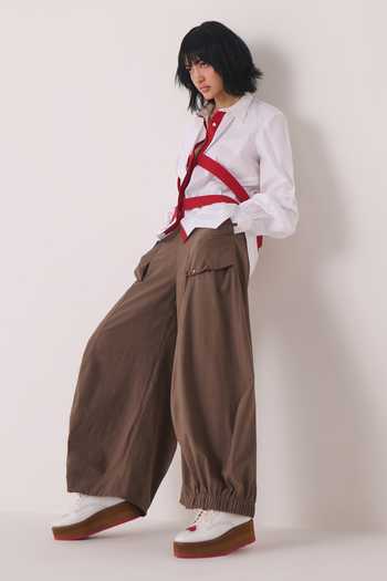 Shop Chillosophy Brown Viscose, Polyester Aiko Balloon Pant Online at Aza Fashions Shop_Chillosophy_Brown Viscose, Polyester Aiko Balloon Pant _Online_at_Aza_Fashions