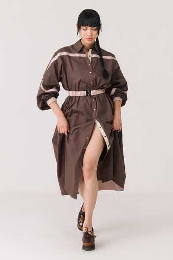 Chillosophy Hatsu Contrast Trims Shirt Dress 