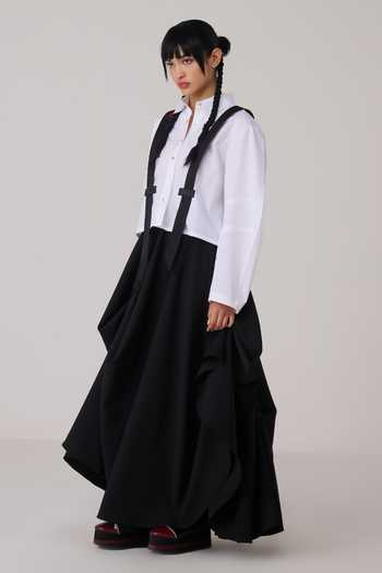 Buy Chillosophy White Poplin Button-down Neck Rio Exaggerated Sleeve Shirt Online at Aza Fashions Buy_Chillosophy_White Poplin Button-down Neck Rio Exaggerated Sleeve Shirt _Online_at_Aza_Fashions
