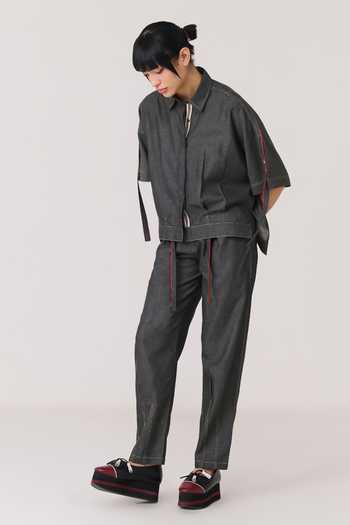 Chillosophy Grey Denim Koto Trouser Online at Aza Fashions Chillosophy_Grey Denim Koto Trouser _Online_at_Aza_Fashions
