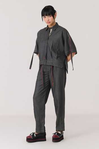Buy Chillosophy Grey Denim Koto Trouser Online at Aza Fashions Buy_Chillosophy_Grey Denim Koto Trouser _Online_at_Aza_Fashions