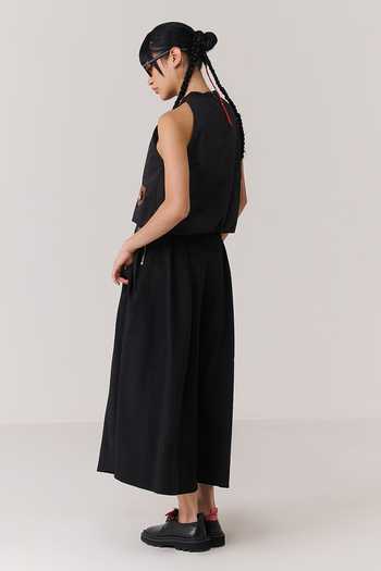 Shop Chillosophy Black Viscose, Polyester Halter , High Hoshi Top Online at Aza Fashions Shop_Chillosophy_Black Viscose, Polyester Halter , High Hoshi Top _Online_at_Aza_Fashions