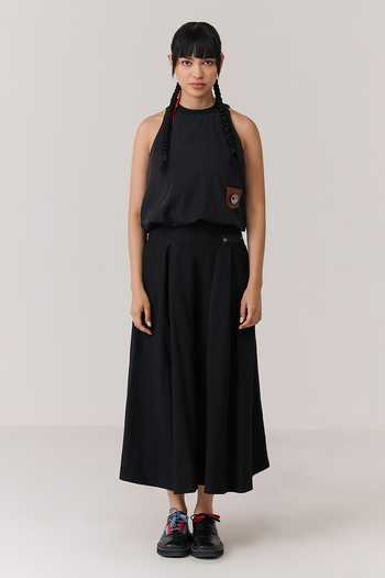 Chillosophy Black Viscose, Polyester Halter , High Hoshi Top at Aza Fashions Chillosophy_Black Viscose, Polyester Halter , High Hoshi Top _at_Aza_Fashions