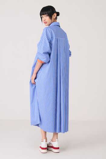 Chillosophy Aki Oversized Striped Shirt Dress 