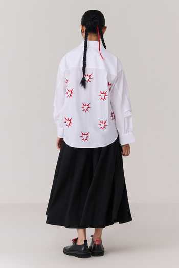 Chillosophy Rika Red Starburst Embroidered Shirt 
