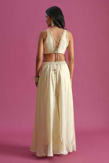 Samyukta Singhania Hand Embroidered Top Palazzo Set 
