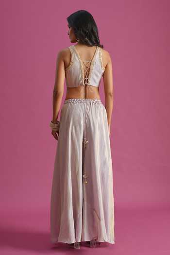 Samyukta Singhania Hand Embroidered Top Palazzo Set 