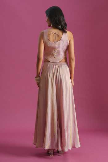 Samyukta Singhania Hand Embroidered Top Palazzo Set 