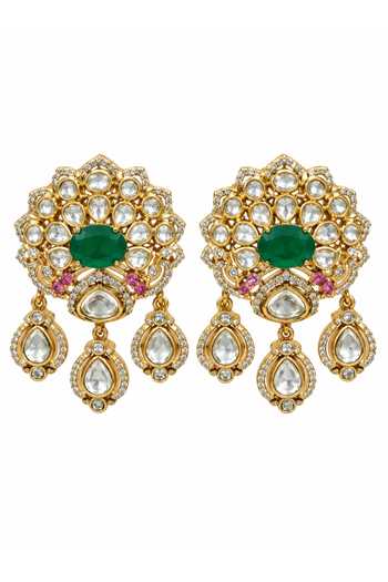 Vivinia By Vidhi Mehra Multi Color Moissanite Polki Choker Necklace Set Online at Aza Fashions Vivinia By Vidhi Mehra_Multi Color Moissanite Polki Choker Necklace Set _Online_at_Aza_Fashions