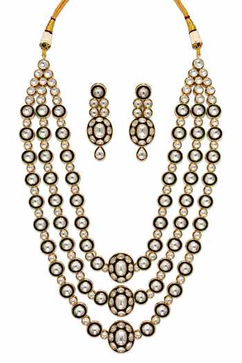 Vivinia By Vidhi Mehra Moissanite Polki Layered Necklace Set 
