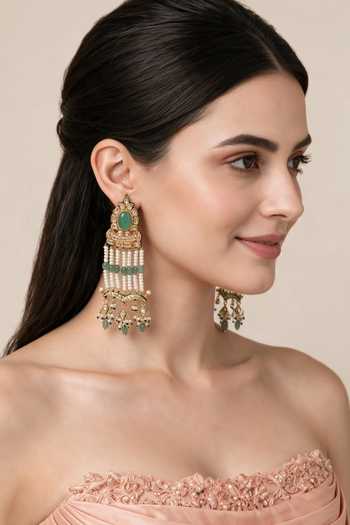 Vivinia By Vidhi Mehra Kundan Statement Earrings