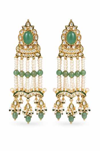 Vivinia By Vidhi Mehra Kundan Statement Earrings