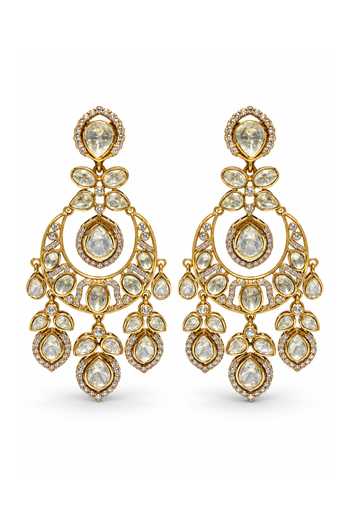 Vivinia By Vidhi Mehra Moissanite Polki Statement Earrings