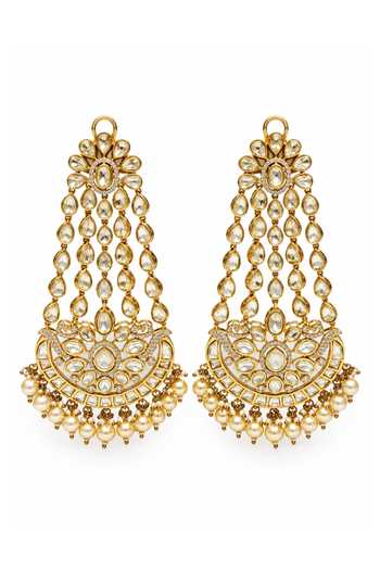 Vivinia By Vidhi Mehra Moissanite Polki Statement Drop Earrings
