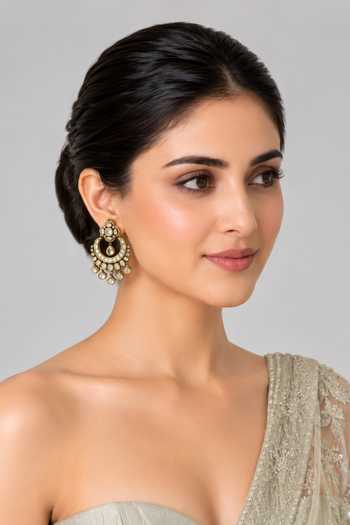 Vivinia By Vidhi Mehra Moissanite Polki Statement Earrings 