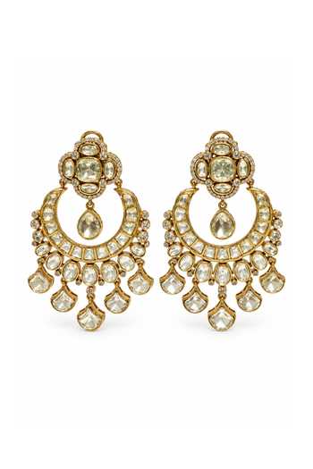 Vivinia By Vidhi Mehra Moissanite Polki Statement Earrings 
