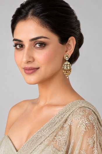 Vivinia By Vidhi Mehra Moissanite Polki Jhumka Earrings