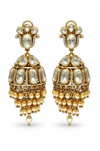 Vivinia By Vidhi Mehra Moissanite Polki Jhumka Earrings