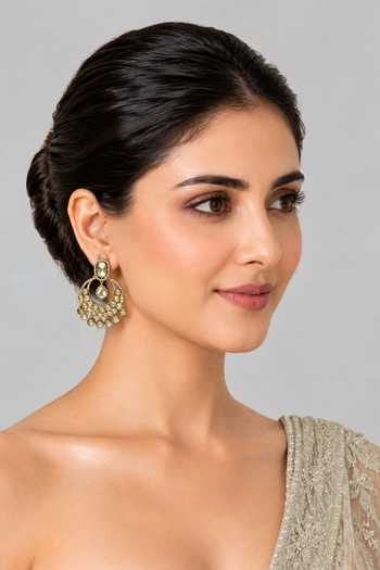 Vivinia By Vidhi Mehra Moissanite Polki Statement Earrings