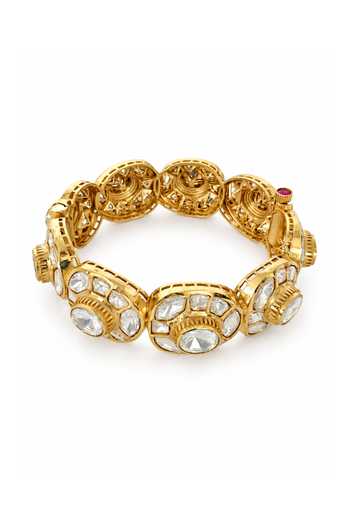 Vivinia By Vidhi Mehra Moissanite Polki Statement Bracelet