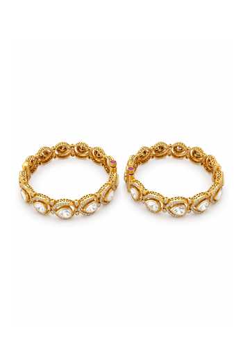 Vivinia By Vidhi Mehra Moissanite Polki Bangle Set 