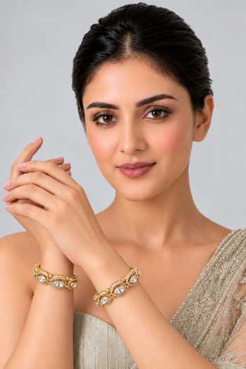 Vivinia By Vidhi Mehra Moissanite Polki Bangle Set 