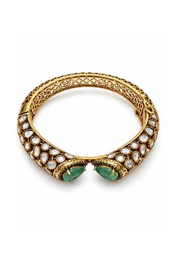 Vivinia By Vidhi Mehra Emerald Pearl Moissanite Polki Kada