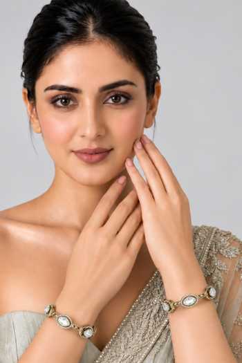 Vivinia By Vidhi Mehra Oval Moissanite Polki Pair of Bangles