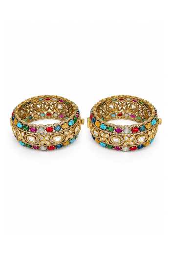 Vivinia By Vidhi Mehra Moissanite Polki Statement Bangles 